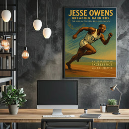 Jesse Owens Breaking Barriers Wall Art PosterGoat