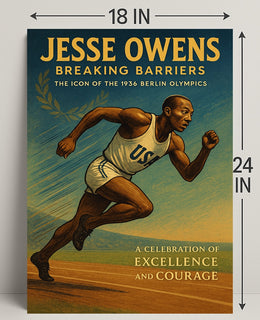Jesse Owens Breaking Barriers Wall Art PosterGoat