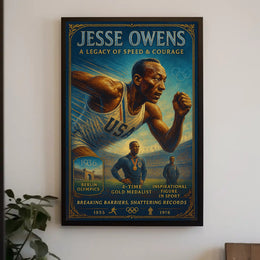 Jesse Owens Breaking Barriers Wall Art Print PosterGoat