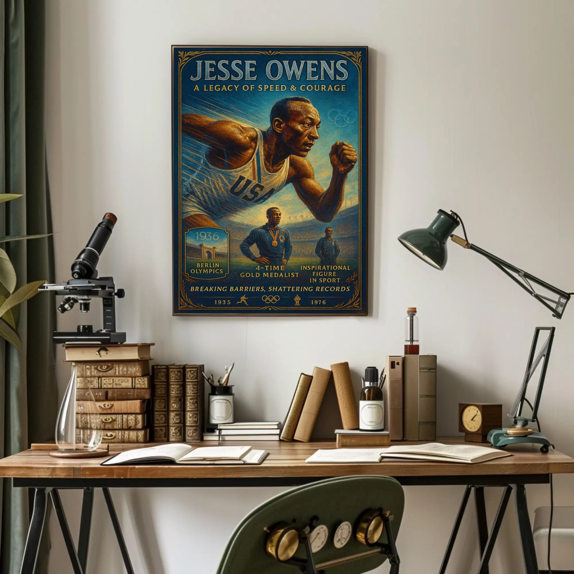 Jesse Owens Breaking Barriers Wall Art Print PosterGoat