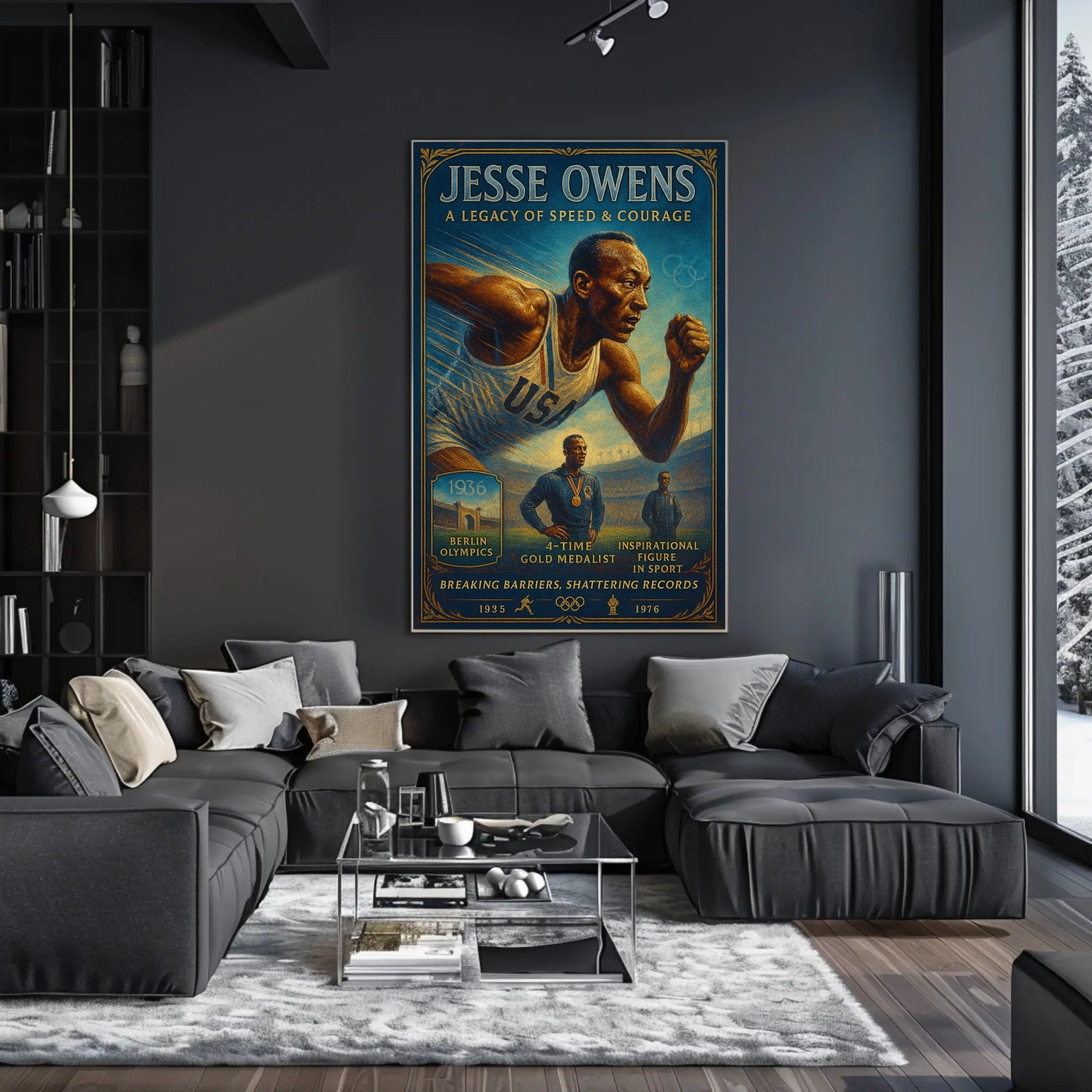 Jesse Owens Breaking Barriers Wall Art Print PosterGoat