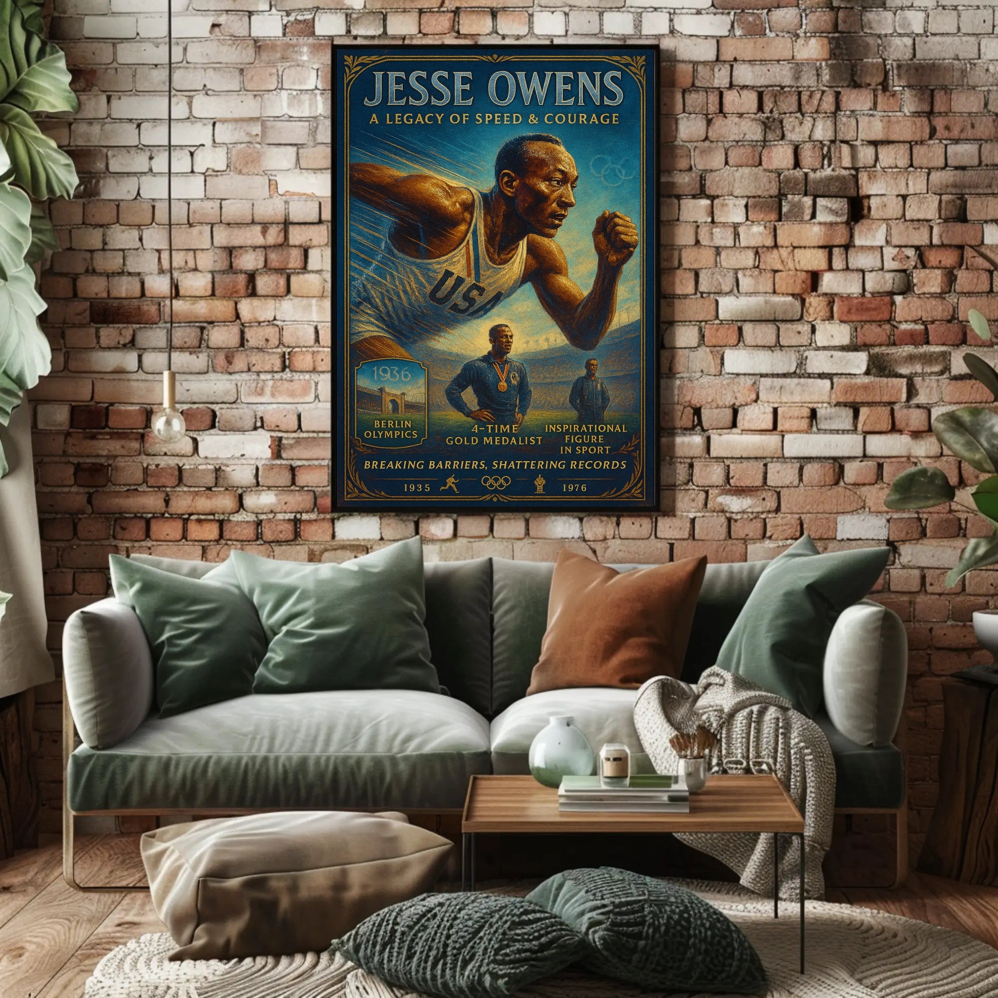 Jesse Owens Breaking Barriers Wall Art Print PosterGoat