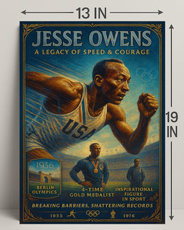 Jesse Owens Breaking Barriers Wall Art Print PosterGoat
