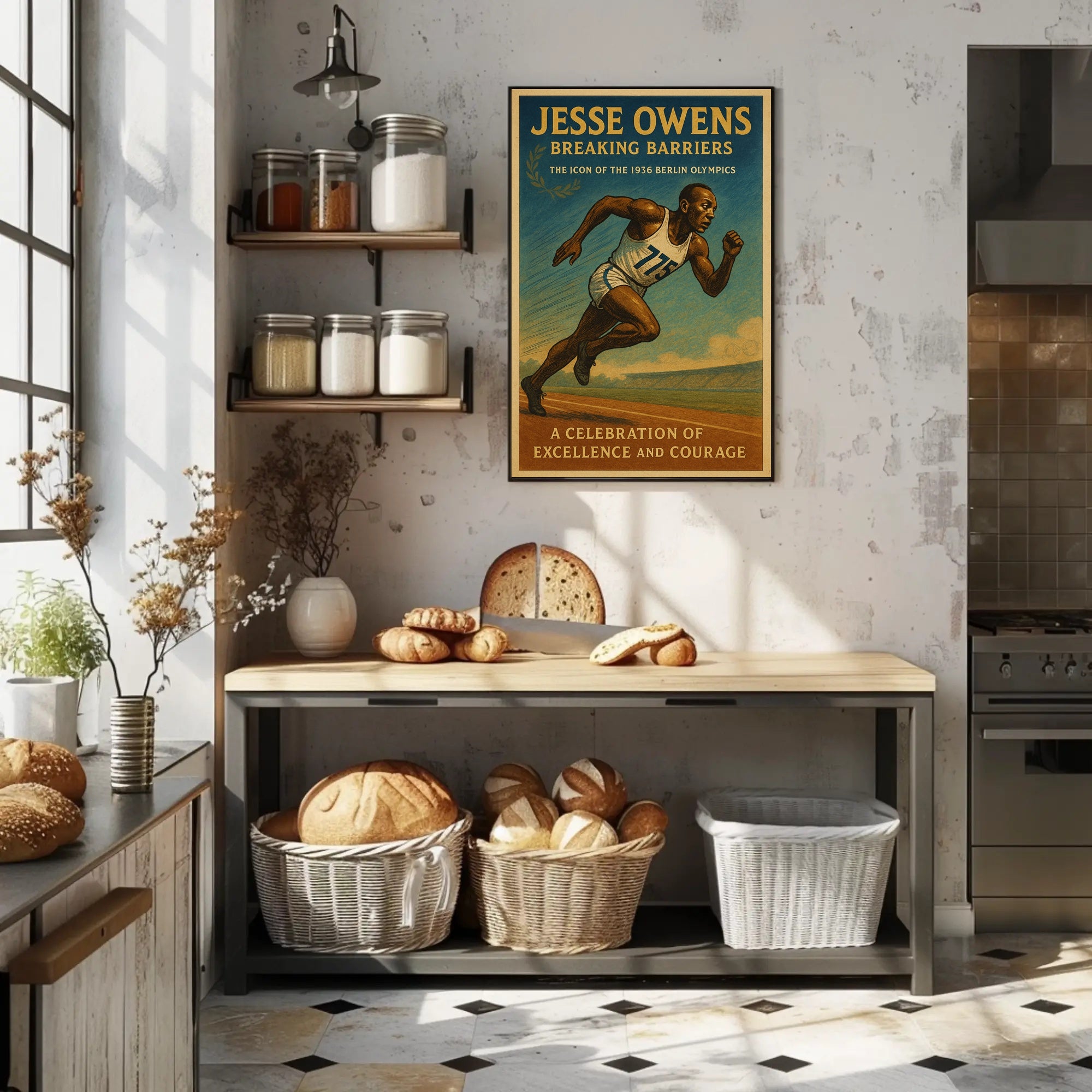 Jesse Owens Breaking Barriers Wall Art Print PosterGoat