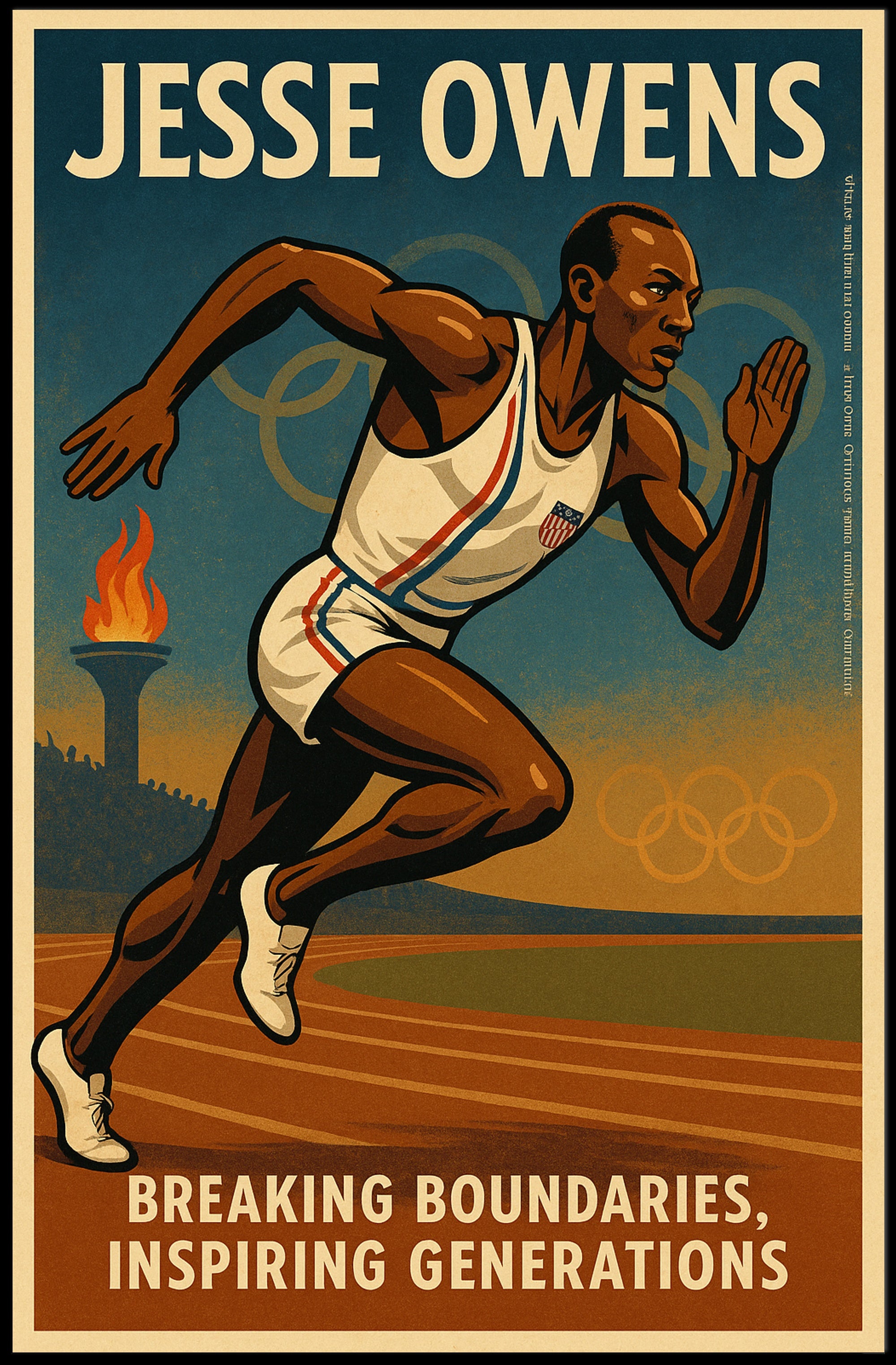 Jesse Owens Breaking Boundaries Poster Art PosterGoat