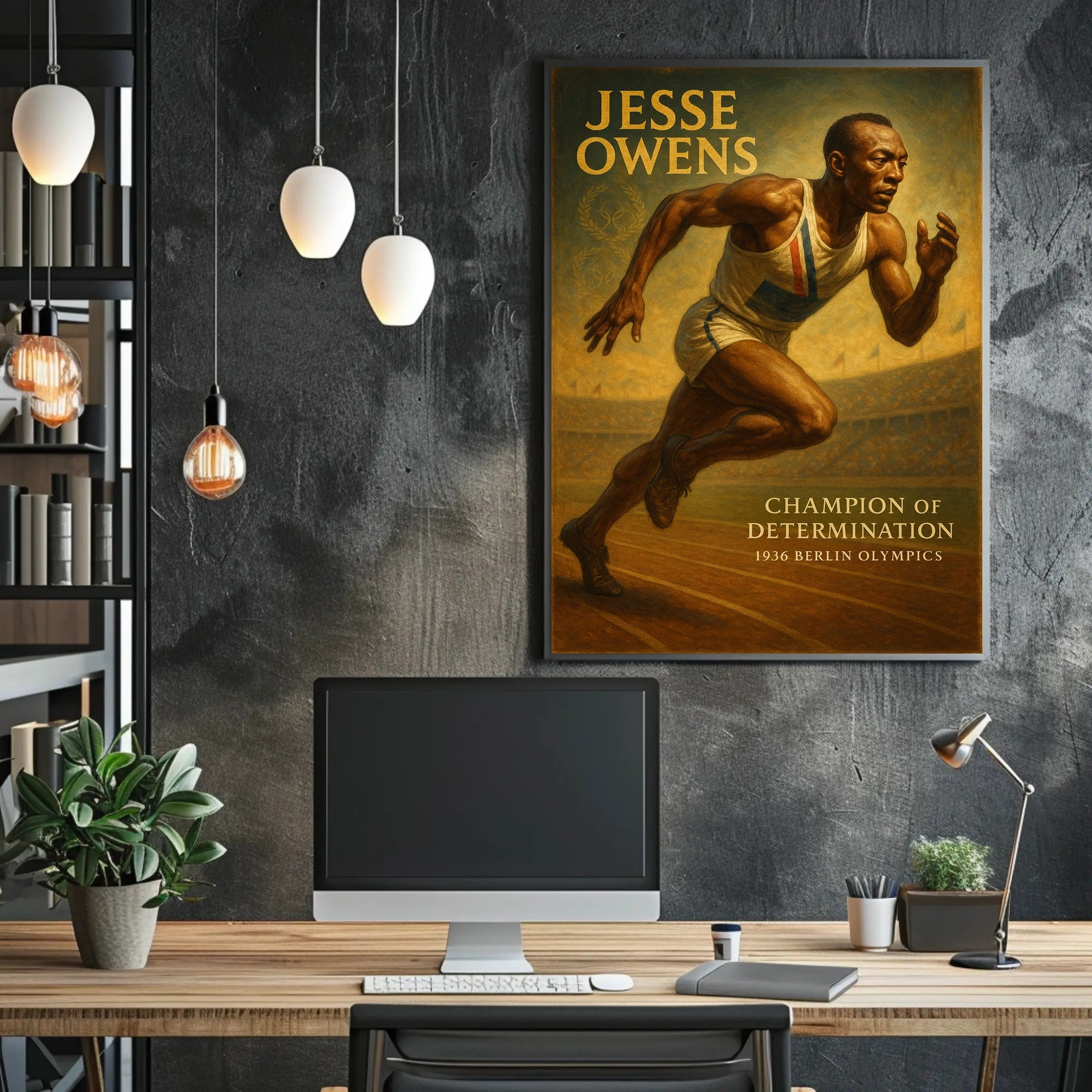 Jesse Owens Champion of Determination Poster PosterGoat