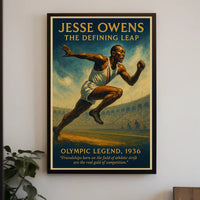 Jesse Owens Defining Leap Wall Art Print PosterGoat