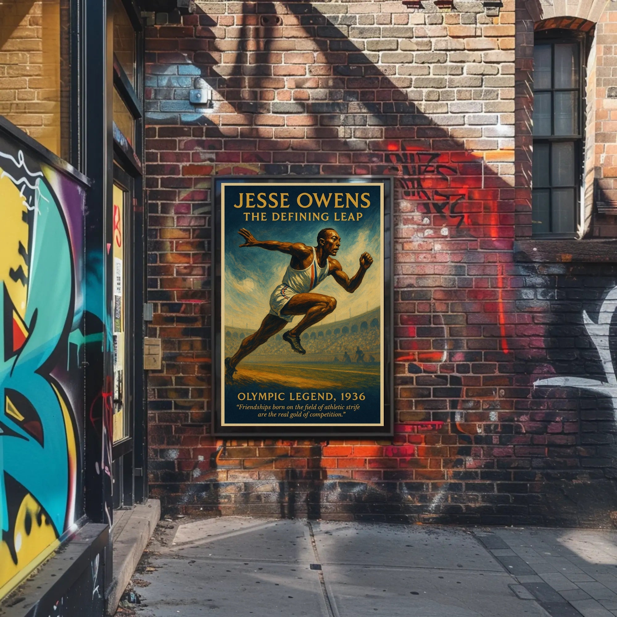 Jesse Owens Defining Leap Wall Art Print PosterGoat
