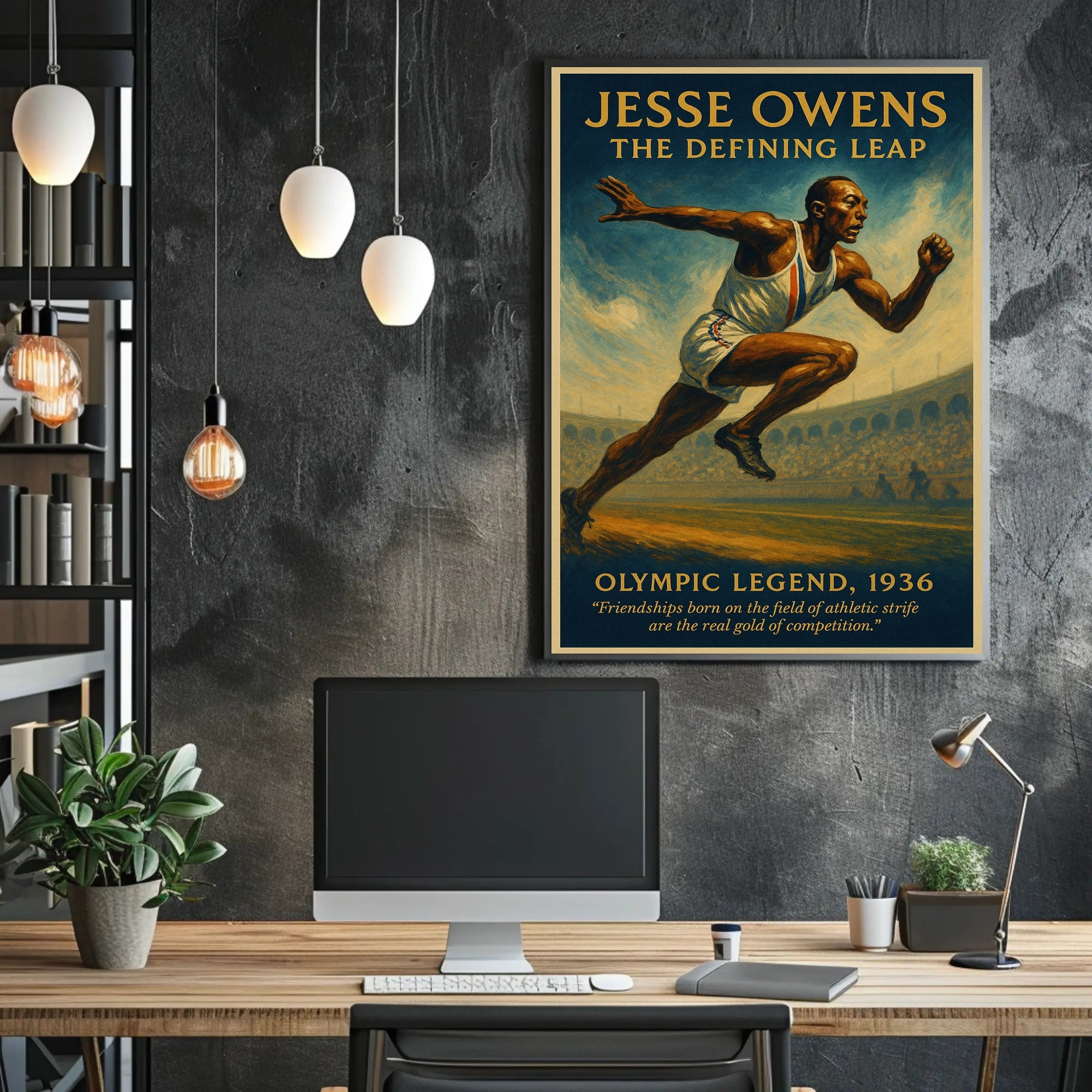 Jesse Owens Defining Leap Wall Art Print PosterGoat