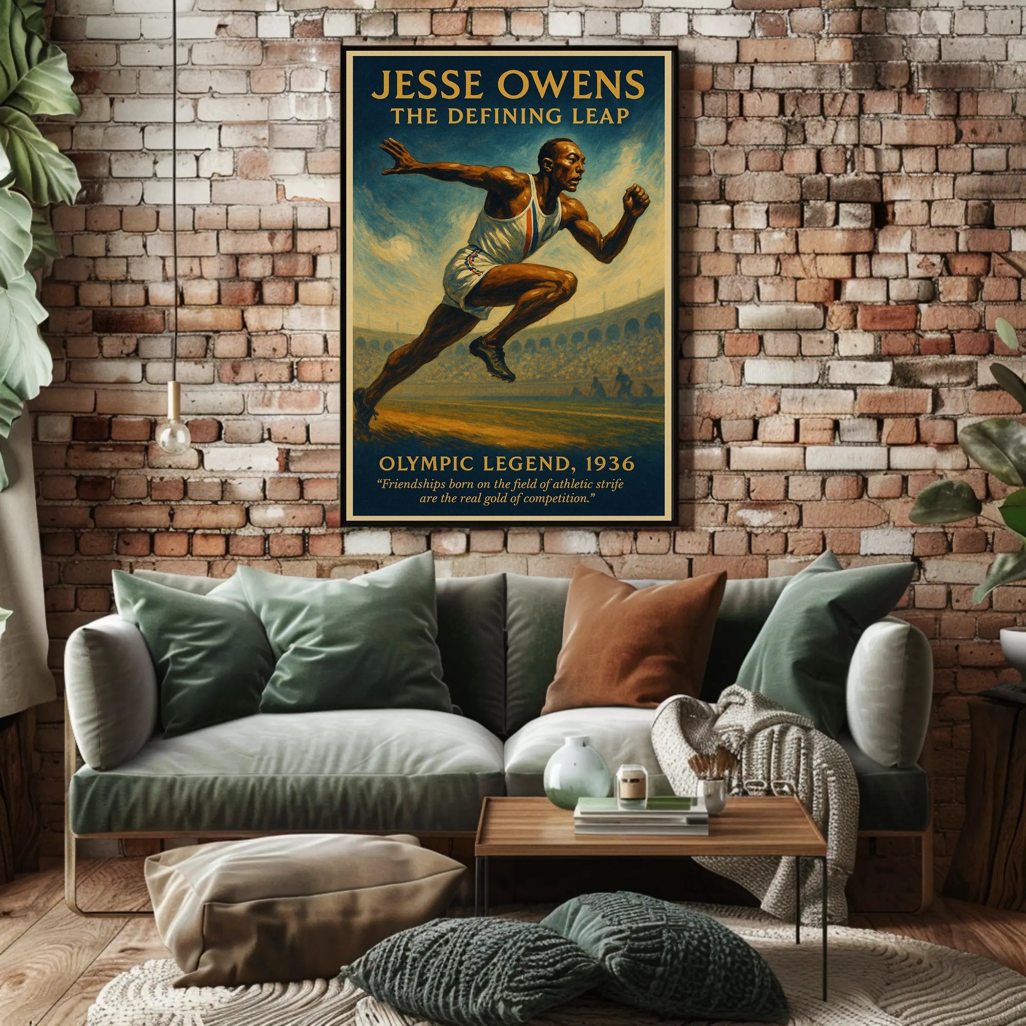 Jesse Owens Defining Leap Wall Art Print PosterGoat