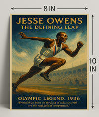 Jesse Owens Defining Leap Wall Art Print PosterGoat