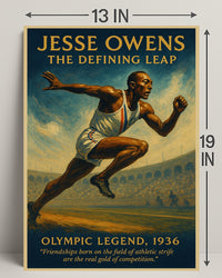 Jesse Owens Defining Leap Wall Art Print PosterGoat