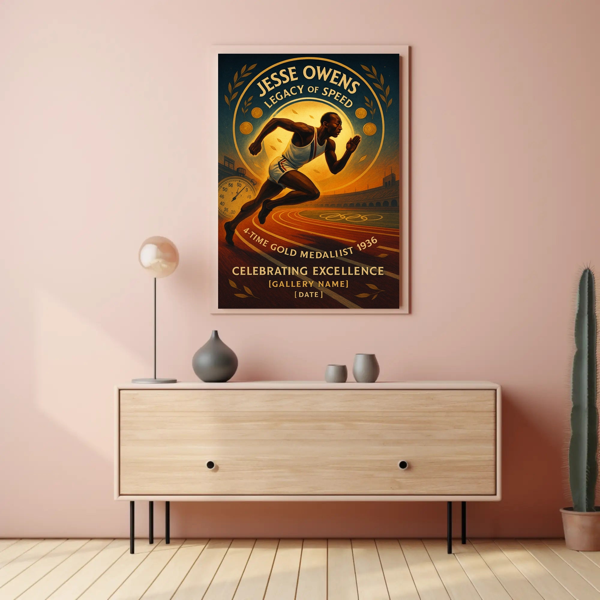 Jesse Owens Legacy of Speed Wall Art PosterGoat