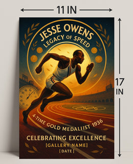 Jesse Owens Legacy of Speed Wall Art PosterGoat