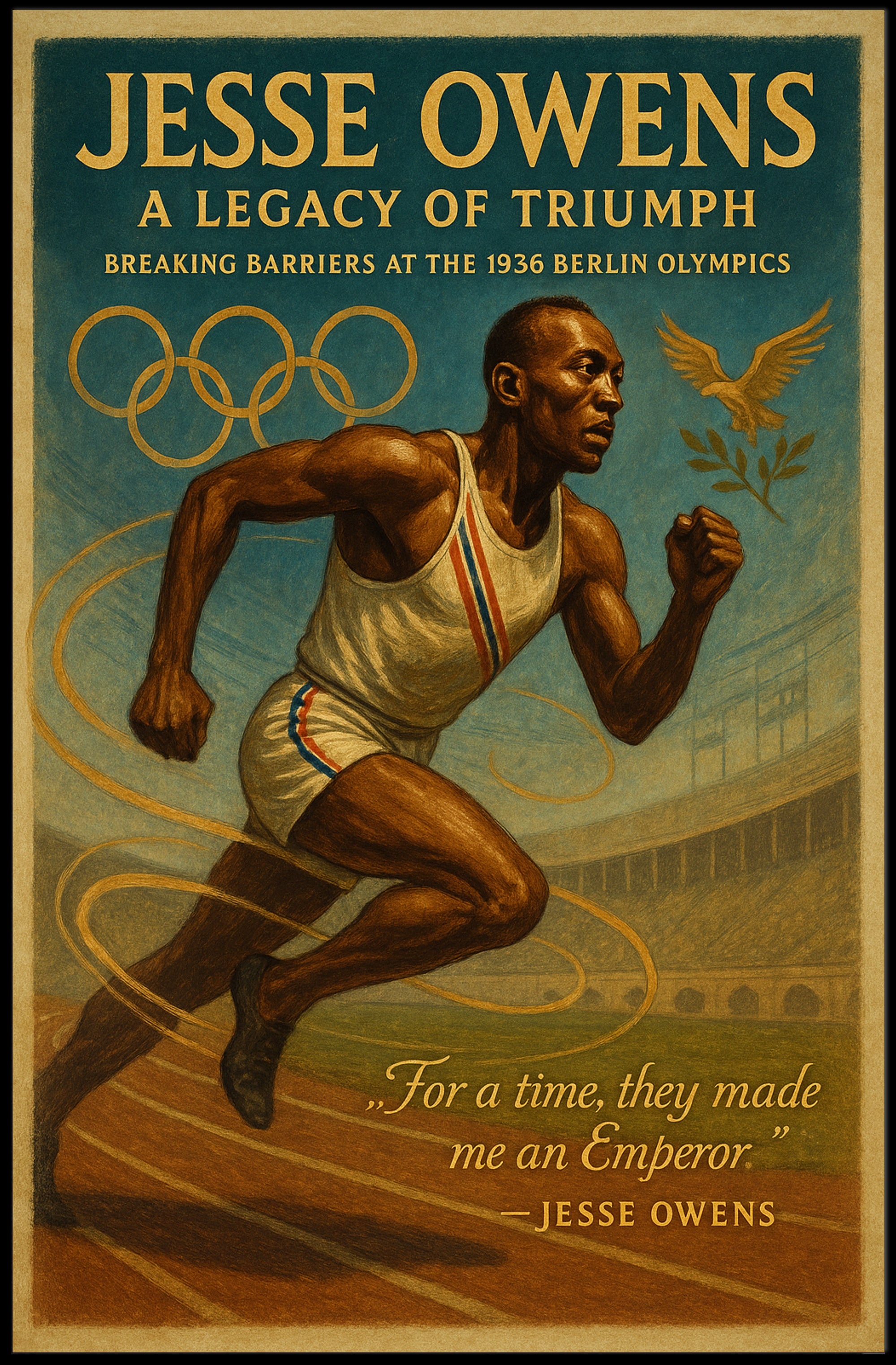 Jesse Owens Legacy of Triumph Poster Print PosterGoat