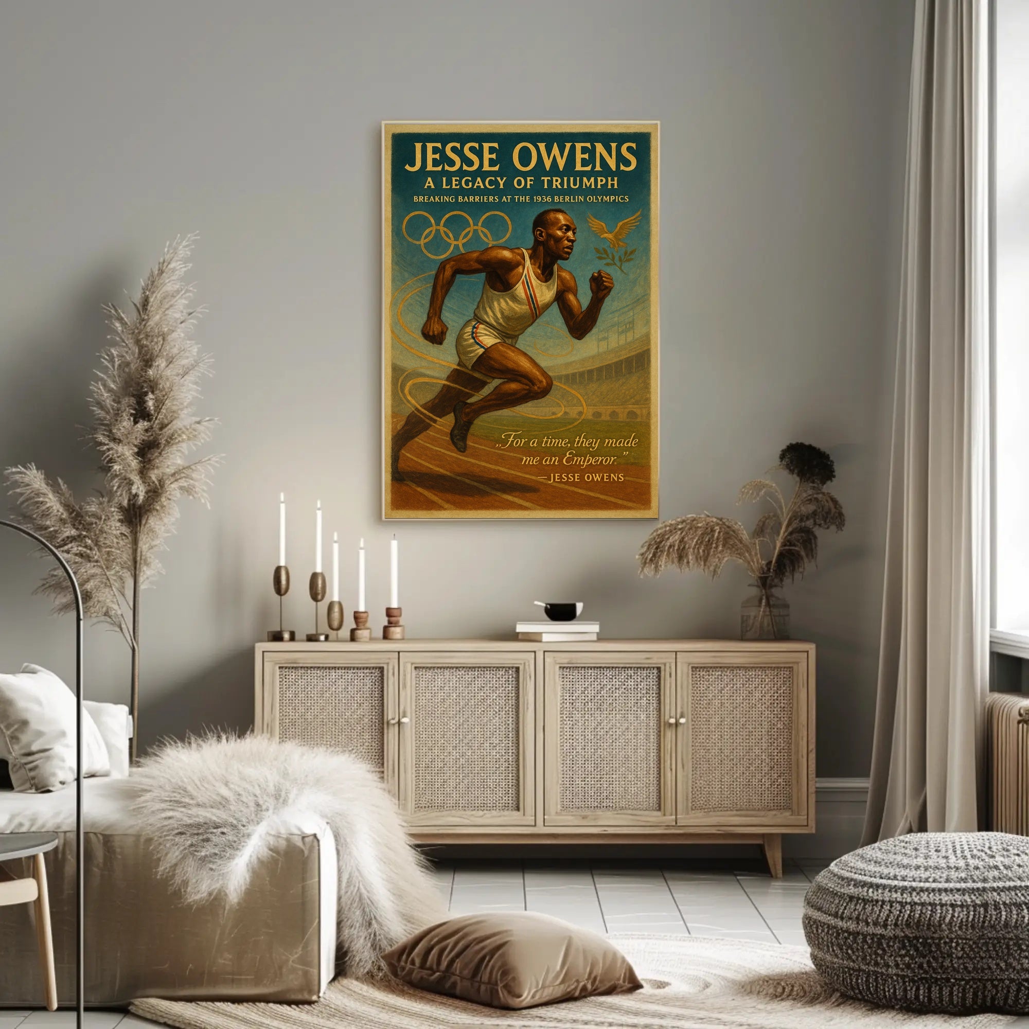 Jesse Owens Legacy of Triumph Poster Print PosterGoat