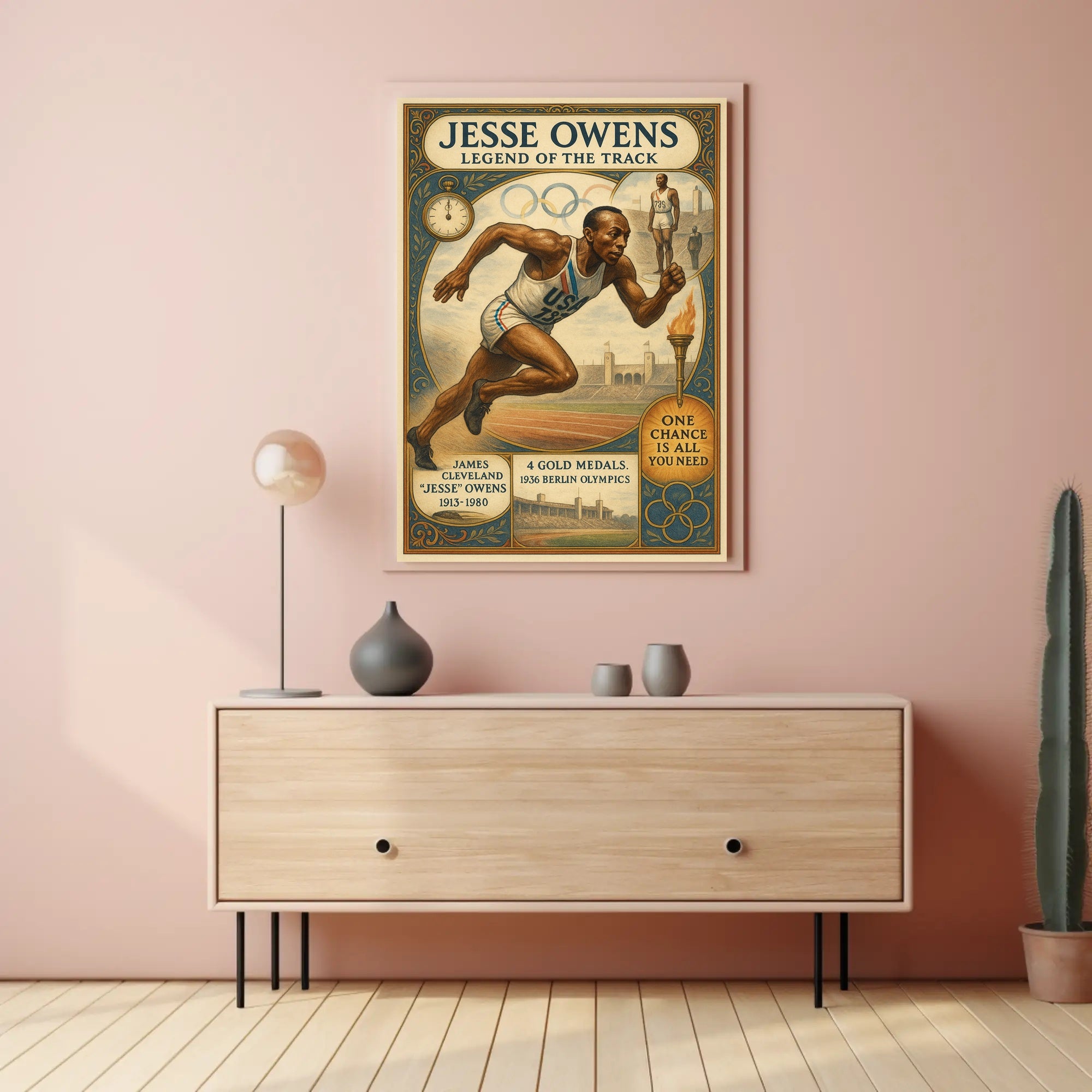Jesse Owens Legend of the Track Poster Art PosterGoat