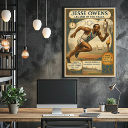 Jesse Owens Legend of the Track Poster Art PosterGoat