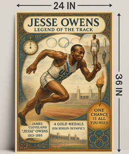 Jesse Owens Legend of the Track Poster Art PosterGoat