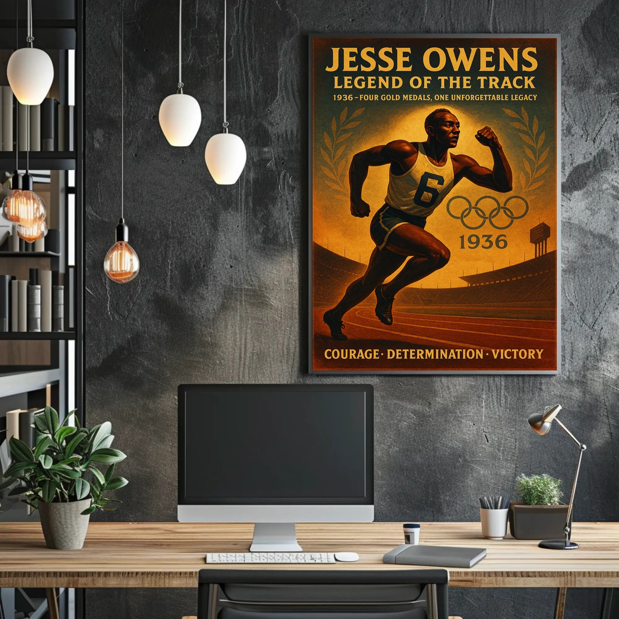 Jesse Owens Legend of the Track Poster PosterGoat