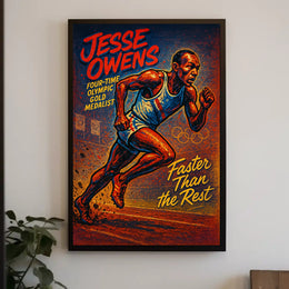 Jesse Owens Olympic Gold Medalist Poster PosterGoat