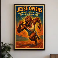 Jesse Owens Olympic Legend Wall Art Print PosterGoat