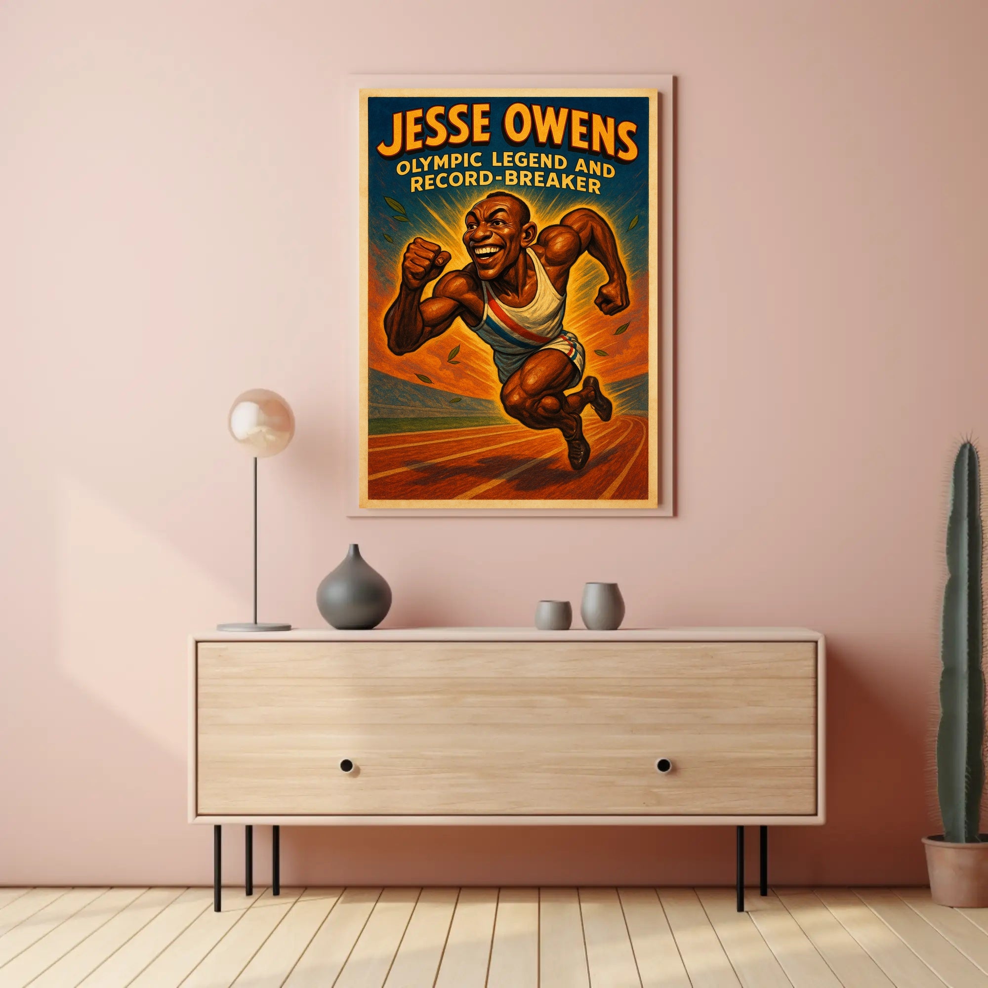Jesse Owens Olympic Legend Wall Art Print PosterGoat