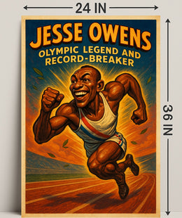 Jesse Owens Olympic Legend Wall Art Print PosterGoat