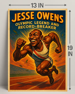 Jesse Owens Olympic Legend Wall Art Print PosterGoat