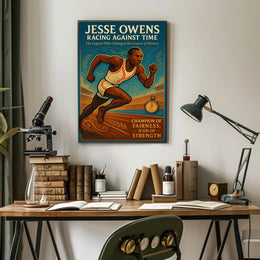 Jesse Owens Racing Against Time Poster Art PosterGoat