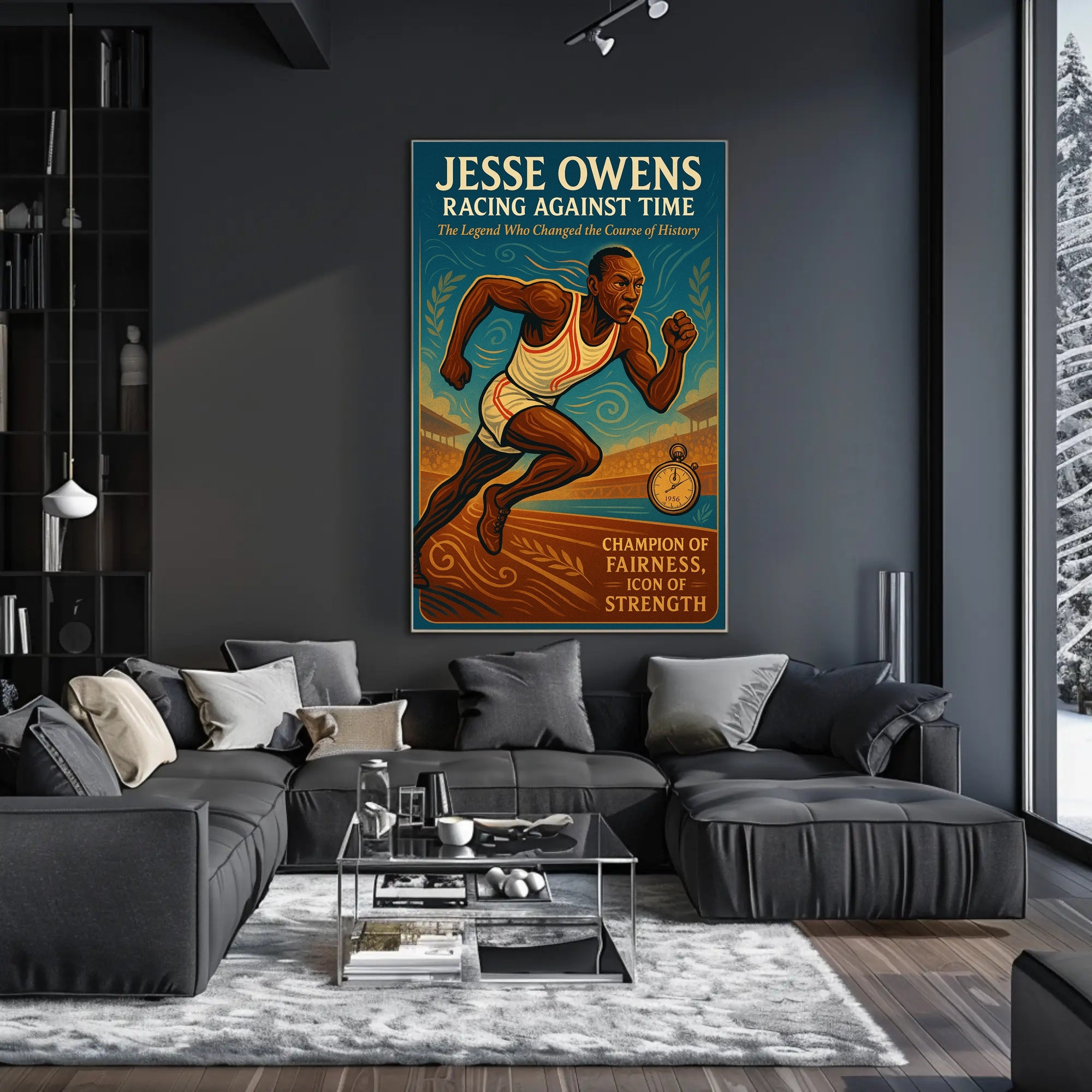 Jesse Owens Racing Against Time Poster Art PosterGoat