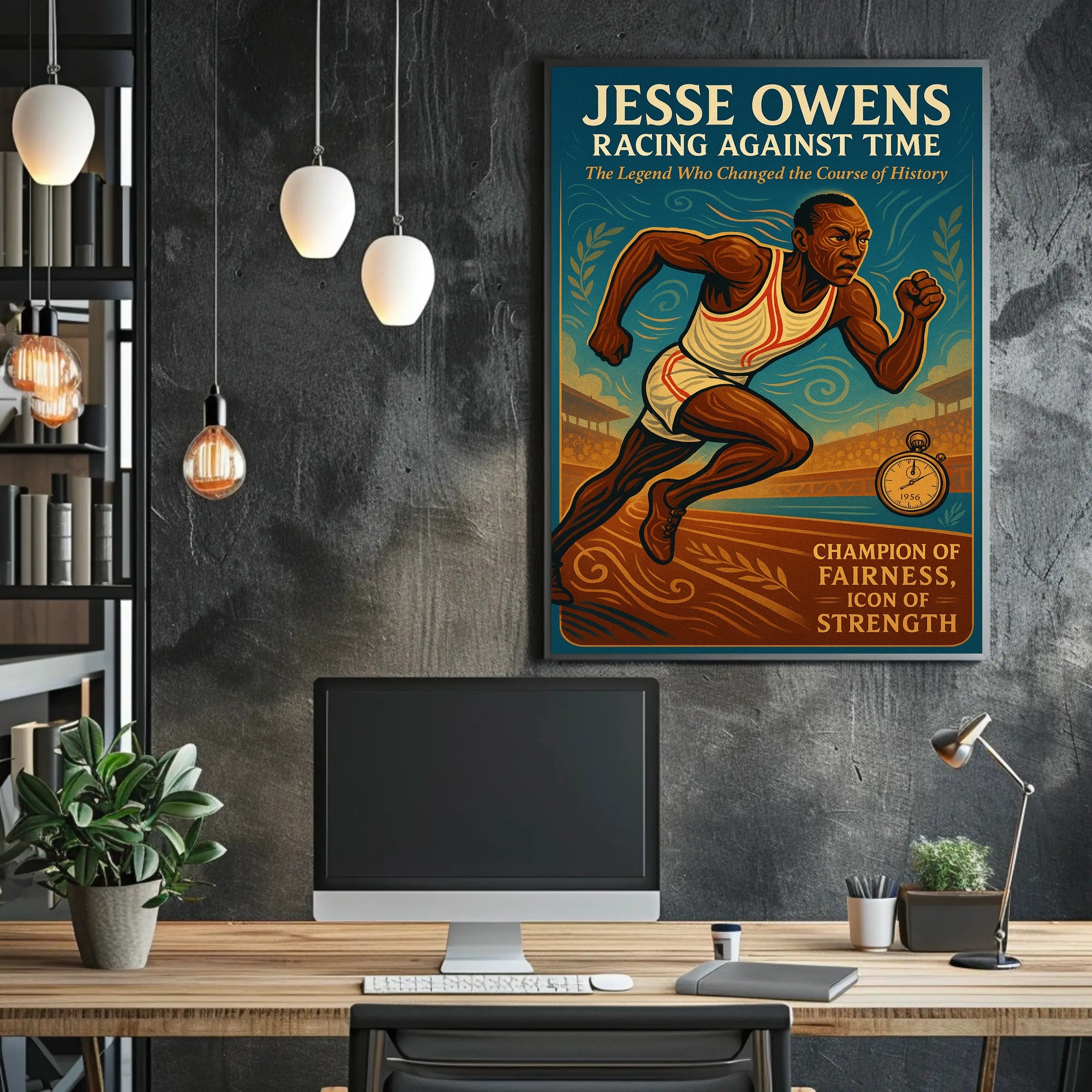 Jesse Owens Racing Against Time Poster Art PosterGoat