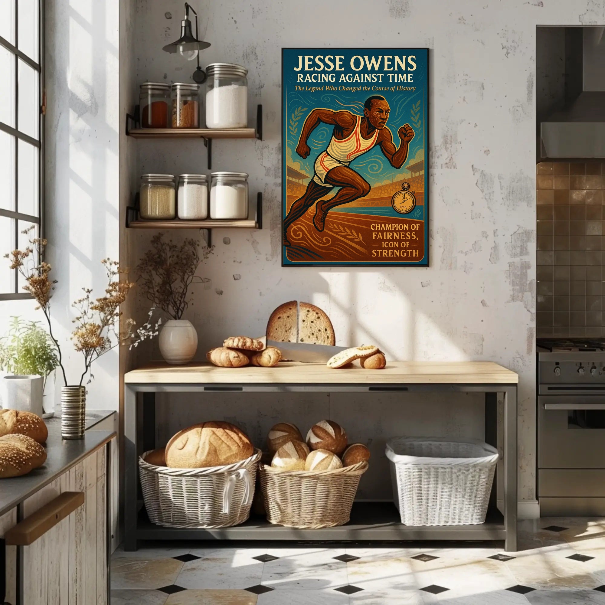 Jesse Owens Racing Against Time Poster Art PosterGoat