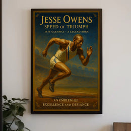 Jesse Owens Speed of Triumph Poster Art Print PosterGoat