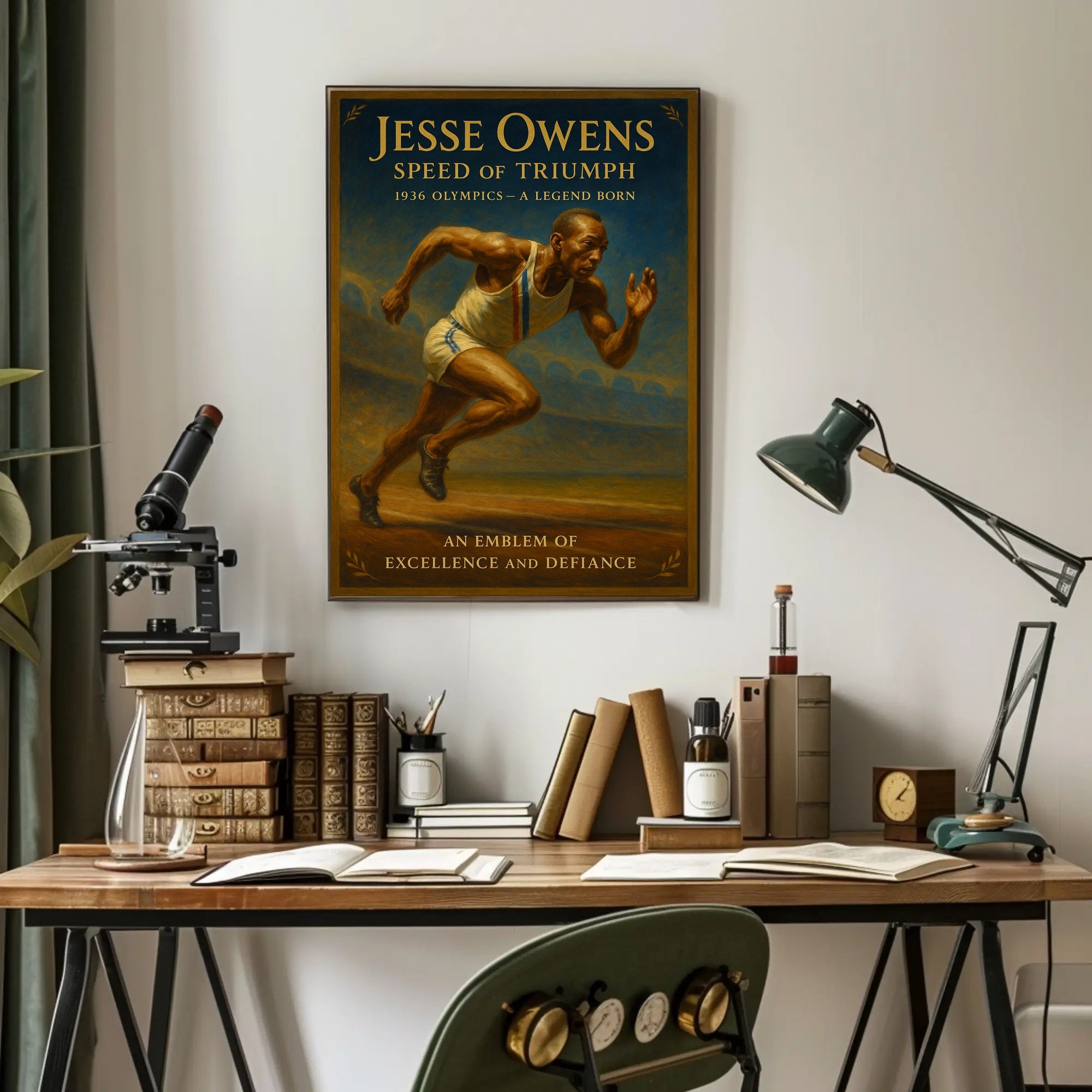 Jesse Owens Speed of Triumph Poster Art Print PosterGoat