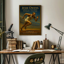 Jesse Owens Speed of Triumph Poster Art Print PosterGoat