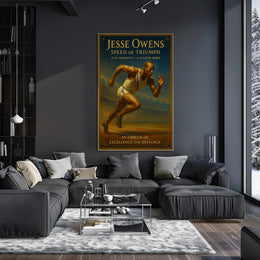 Jesse Owens Speed of Triumph Poster Art Print PosterGoat