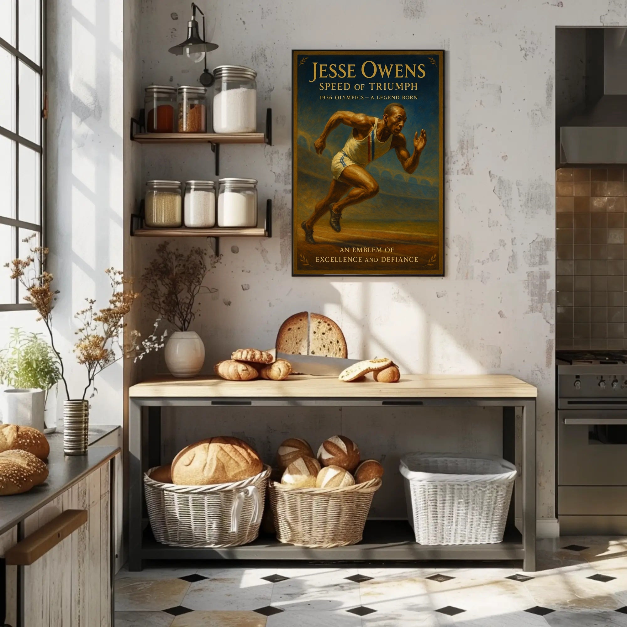 Jesse Owens Speed of Triumph Poster Art Print PosterGoat