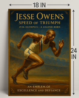 Jesse Owens Speed of Triumph Poster Art Print PosterGoat