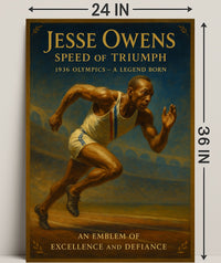 Jesse Owens Speed of Triumph Poster Art Print PosterGoat