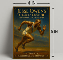 Jesse Owens Speed of Triumph Poster Art Print PosterGoat