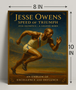 Jesse Owens Speed of Triumph Poster Art Print PosterGoat