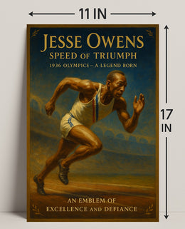 Jesse Owens Speed of Triumph Poster Art Print PosterGoat
