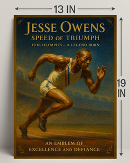 Jesse Owens Speed of Triumph Poster Art Print PosterGoat