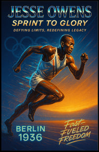 Jesse Owens Sprint to Glory Poster Art Print PosterGoat