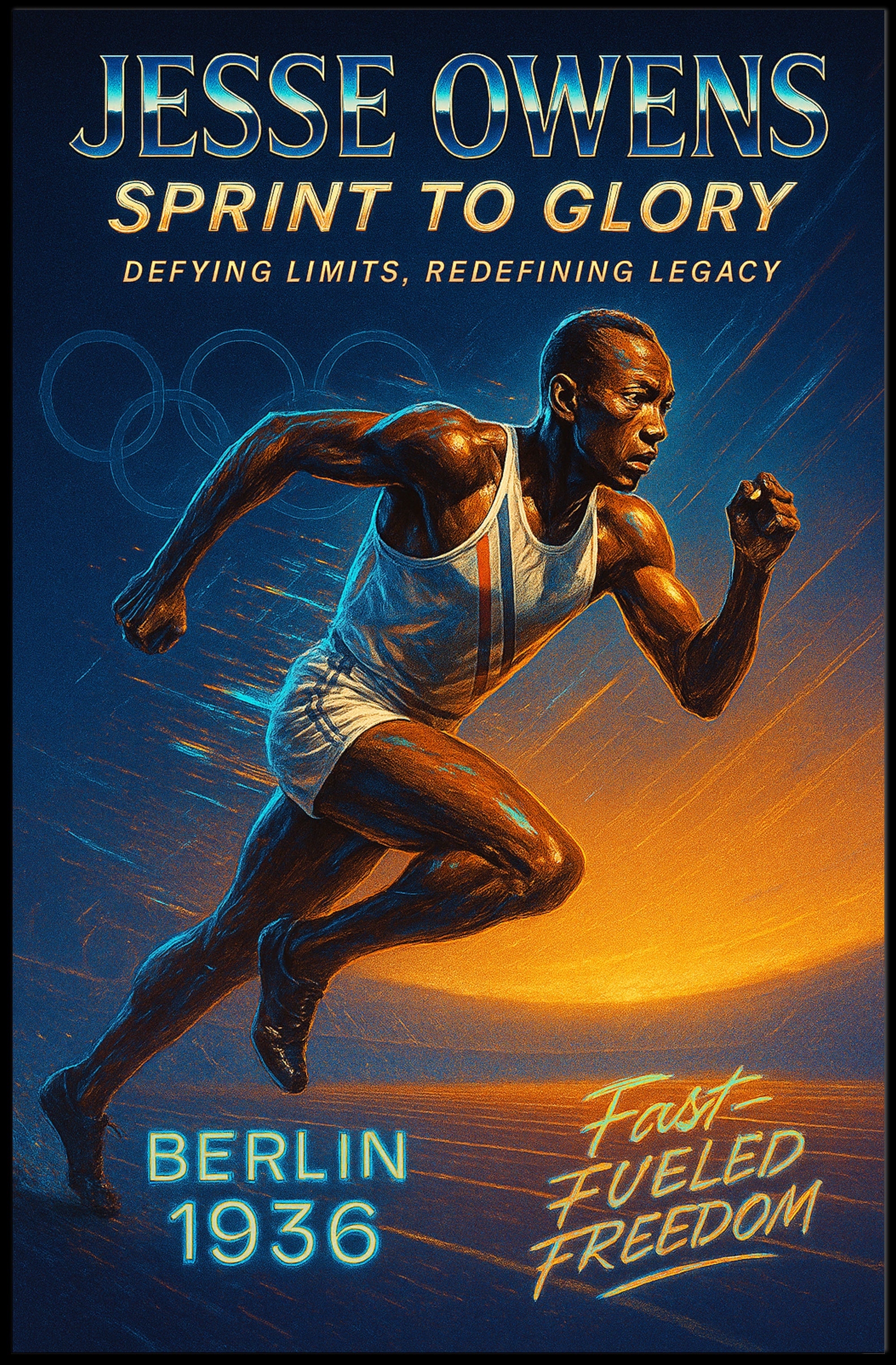 Jesse Owens Sprint to Glory Poster Art Print PosterGoat