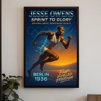 Jesse Owens Sprint to Glory Poster Art Print PosterGoat