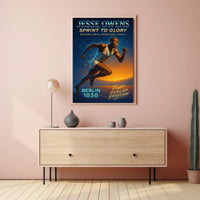 Jesse Owens Sprint to Glory Poster Art Print PosterGoat