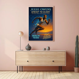 Jesse Owens Sprint to Glory Poster Art Print PosterGoat