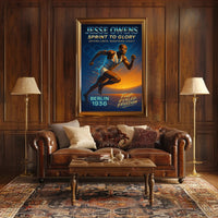 Jesse Owens Sprint to Glory Poster Art Print PosterGoat